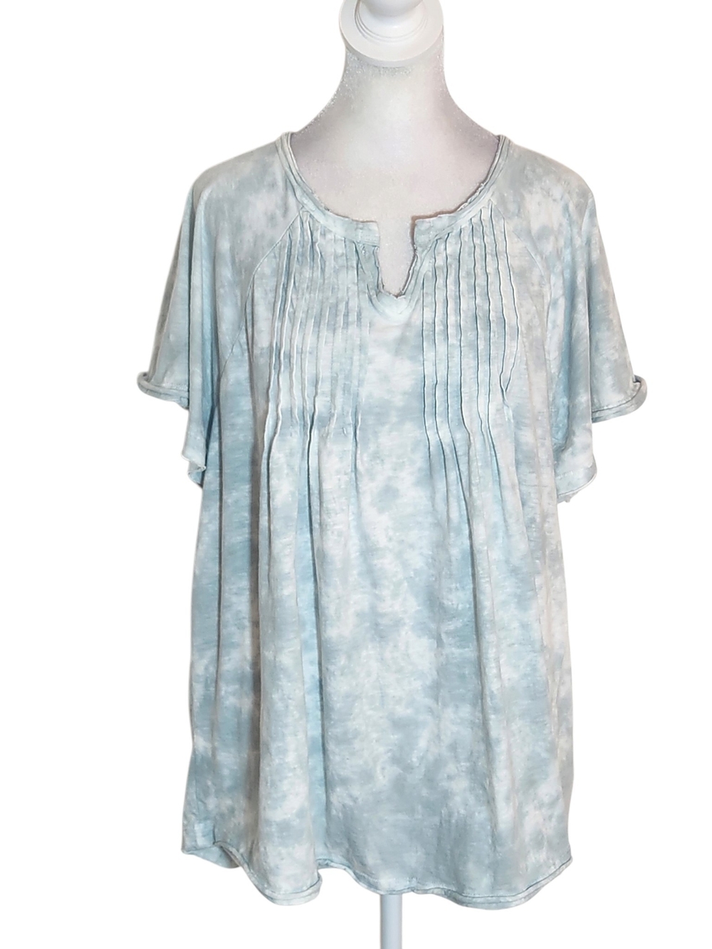 Wonderly Grayish Blue Tie Dye Knit Top Size XL